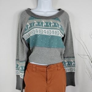 Soft Surroundings Henley Sweater    Top Pullover Scoop Neck Fitted L